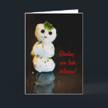 Mozzarella Ball Snowman Spaß Feiertagskarte<br><div class="desc">Essen Kunst Spaß mit Käse! Dieser niedliche,  kleine Mozzarella-Kugel-Schneemann ist eine phantastische Kunst,  um Ihren Freunden eine niedliche Karte zu schicken. Ideal für Spaß,  eine Dinner-Einladung oder was auch immer Sie wollen - überarbeiten Sie den Text,  um sich selbst Anzug!</div>
