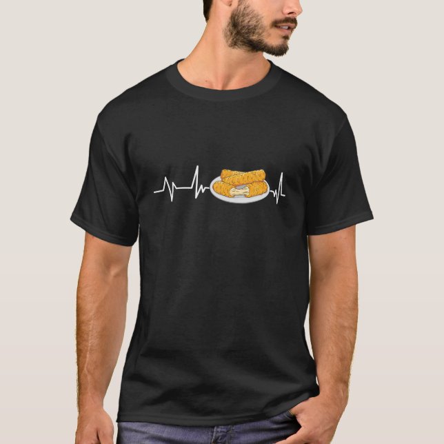 Mozzarella Bar Heartbeat Mozzarella-Geschenk T-Shirt (Vorderseite)