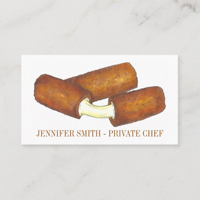 Mozzarella Cheese Sticks Junk Food Cooking Koch Visitenkarte (Vorderseite)