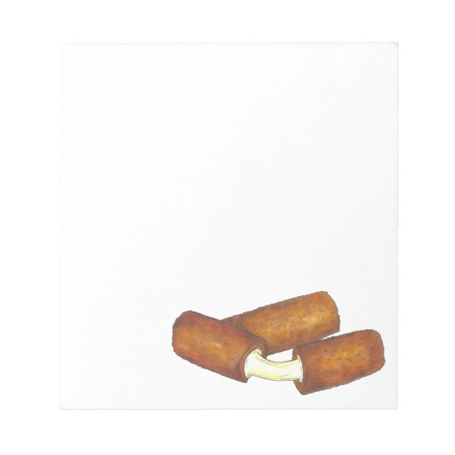 Mozzarella Cheese Sticks Junk Food Feinschmecker G Notizblock (Vorderseite)