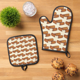 Mozzarella Cheese Sticks Junk Food Feinschmecker H Ofenhandschuh & Topflappen-Set