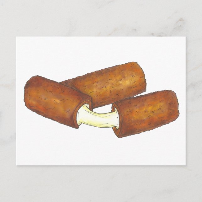 Mozzarella Cheese Sticks Junk Food Feinschmecker P Postkarte (Vorderseite)