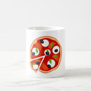 Mozzarella-Pizza mit Tomate und Basilikum Kaffeetasse