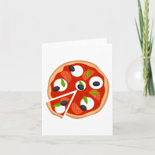 Mozzarella-Pizza mit Tomate und Basilikum Karte