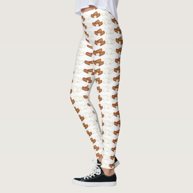 Mozzarella Sticks Käse Junk Food Feinschmecker Leg Leggings (Links)