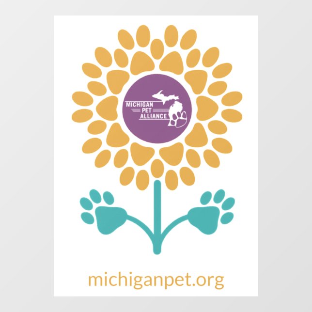 MPA Paw druckt Sonnenblumenklammern Fensteraufkleber (Blatt)