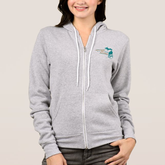 MPA Women's Heather Gray Bella+Leinwand Zipup Hood Hoodie (Vorderseite)