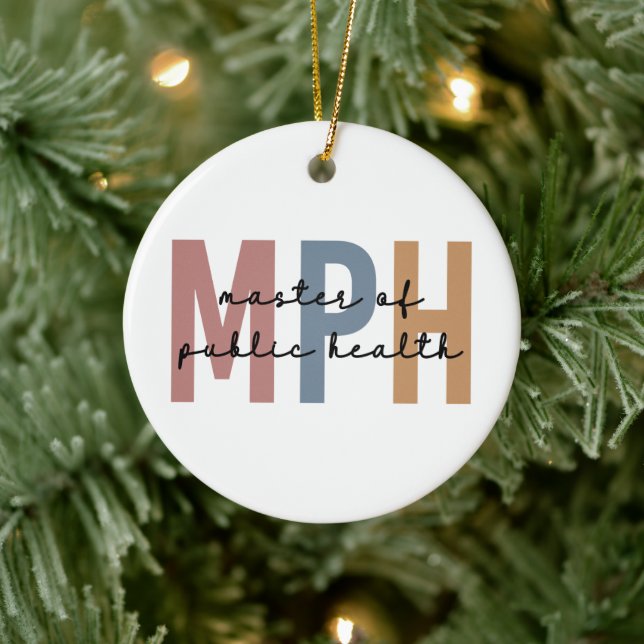 MPH Master of Public Health Abschluss Keramik Ornament (Baum)