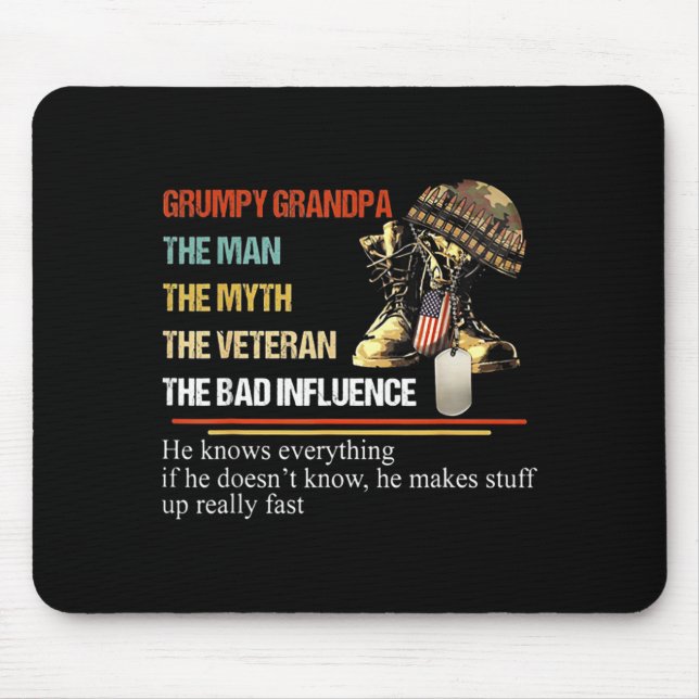 Mpy Grandpa The Man The Myth The Veteran  Mousepad (Vorne)