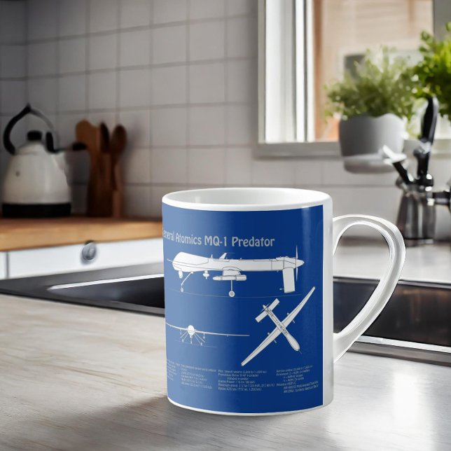 MQ-1 Predator UAV - Flugzeug-Blueprint ABD Kaffeetasse (Von Creator hochgeladen)