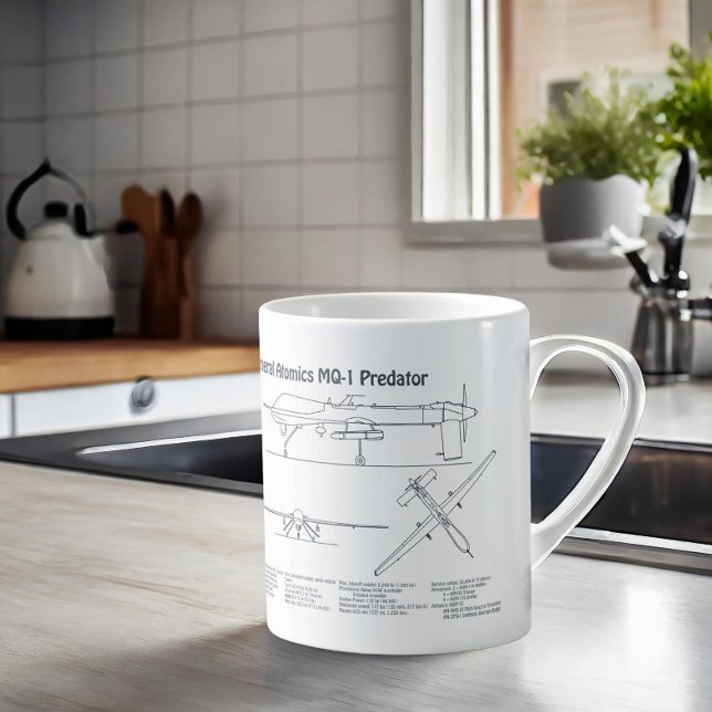 MQ-1 Predator UAV- Flugzeug-Blueprint BD Kaffeetasse (Von Creator hochgeladen)