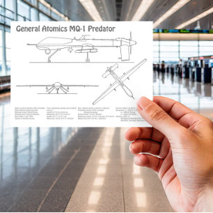 MQ-1 Predator UAV- Flugzeug-Blueprint BD Postkarte