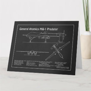 MQ-1 Predator UAV - Flugzeugkonzept für Paris PD Dankeskarte