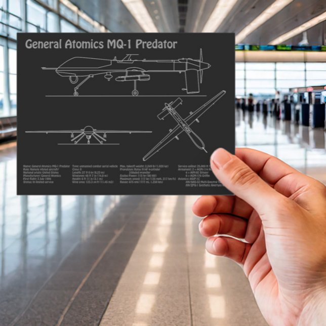 MQ-1 Predator UAV - Flugzeugkonzept für Paris PD Postkarte (Von Creator hochgeladen)