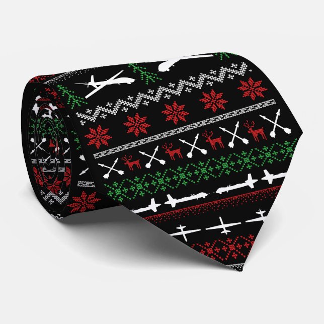 MQ-9 Weihnachtszeit-Krawatte Krawatte (Gerollt)