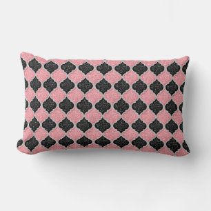 MQF Sequins-Dusty Pink-Black-White-LUMBAR PILLOW Lendenkissen