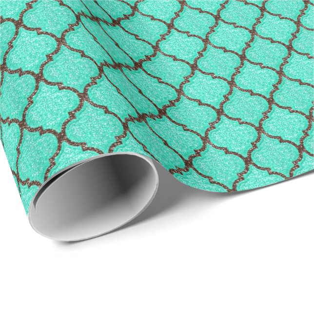 MQF Sequins-Mint-Chocolate-GIFT-WRAP Geschenkpapier (Rolleneckpunkt)