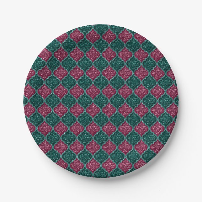 MQF Sequins-PLUM-JADE-PAPER-TELLER Pappteller (Vorderseite)