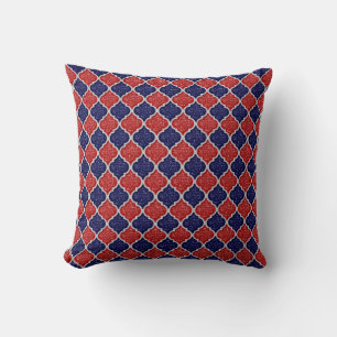 MQF Sequins-Red-White-Dark Blue-Sq PILLOW Kissen