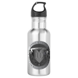 Mr. 10th Tin Wedding Anniversary Heart Emblem Edelstahlflasche
