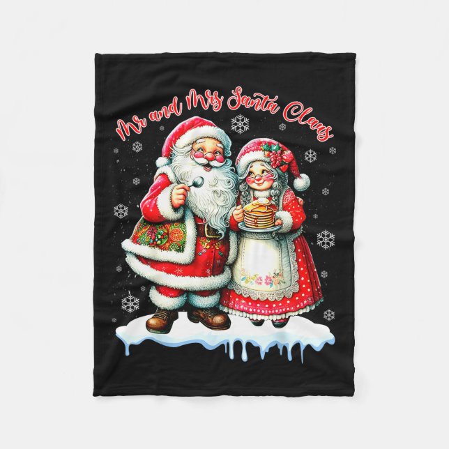 Mr &amp; Mrs Santa Claus Christmas Matching Couple Fleecedecke (Vorderseite)