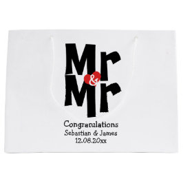 Mr. and Mr Modern Personalisiert Black and Red Große Geschenktüte