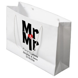 Mr. and Mr Modern Personalisiert Black and Red Große Geschenktüte