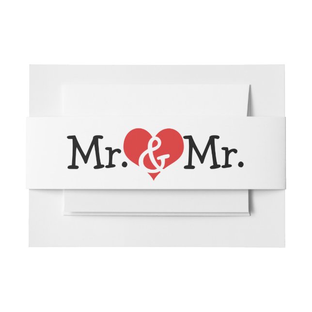 Mr. and Mr Two Grooms Wedding Einladungsbanderole (Vorderseite Beispiel)