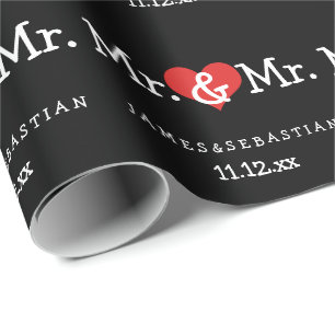 Mr. and Mr Two Grooms Wedding Geschenkpapier