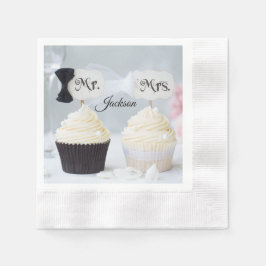 Mr. and Mrs. Bride and Groom Bridal Shower Napkins Serviette