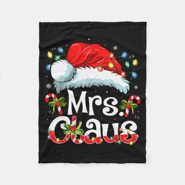 Mr And Mrs Claus Couples Matching Christmas Pajama Fleecedecke (Vorderseite)