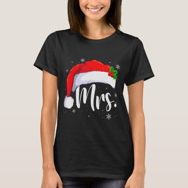 Mr And Mrs Claus Couples Matching Christmas Pajama T-Shirt (Vorderseite)