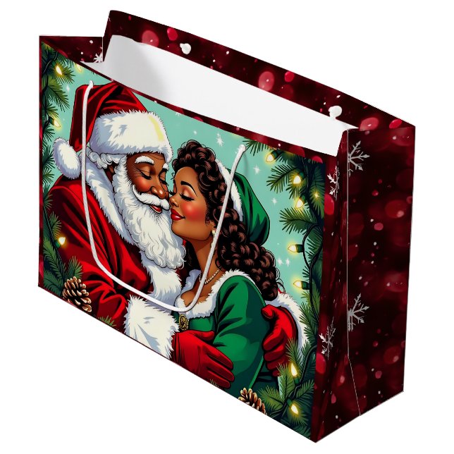 Mr and Mrs Clause Sweet Christmas  Große Geschenktüte (Vorderseite Schrägansicht)