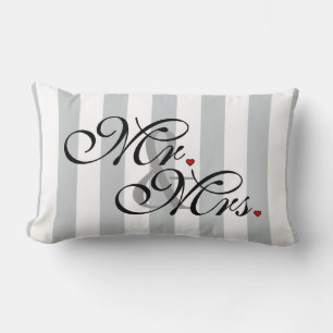 Mr. and Mrs. Click to Customize Color Stripes Lendenkissen