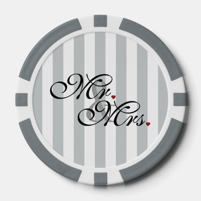 Mr. and Mrs. Click to Customize Color Stripes Pokerchips (Vorderseite)