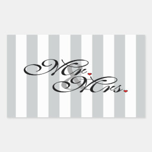 Mr. and Mrs. Click to Customize Color Stripes Rechteckiger Aufkleber
