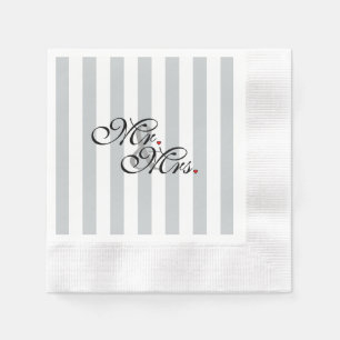 Mr. and Mrs. Click to Customize Color Stripes Serviette