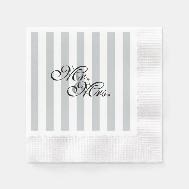 Mr. and Mrs. Click to Customize Color Stripes Serviette (Vorderseite)