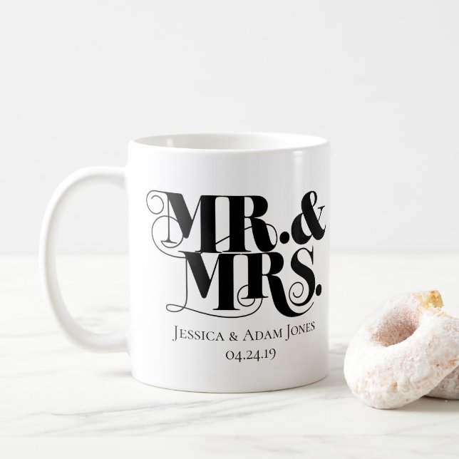 Mr. and Mrs. design, Vintag, elegant. Kaffeetasse (Mit Donut)