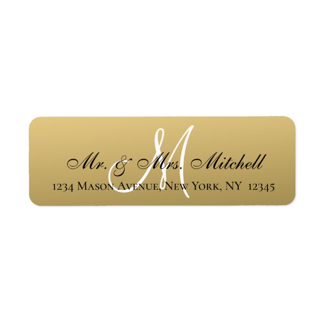 Mr. and Mrs. Elegant Gold Black Monogram Wedding (Vorne)