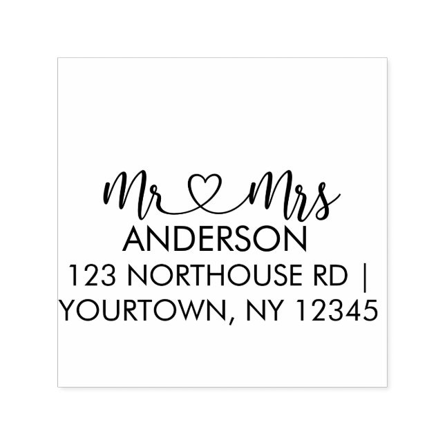 Mr. and Mrs. Elegant Script Custom  Permastempel (Design)