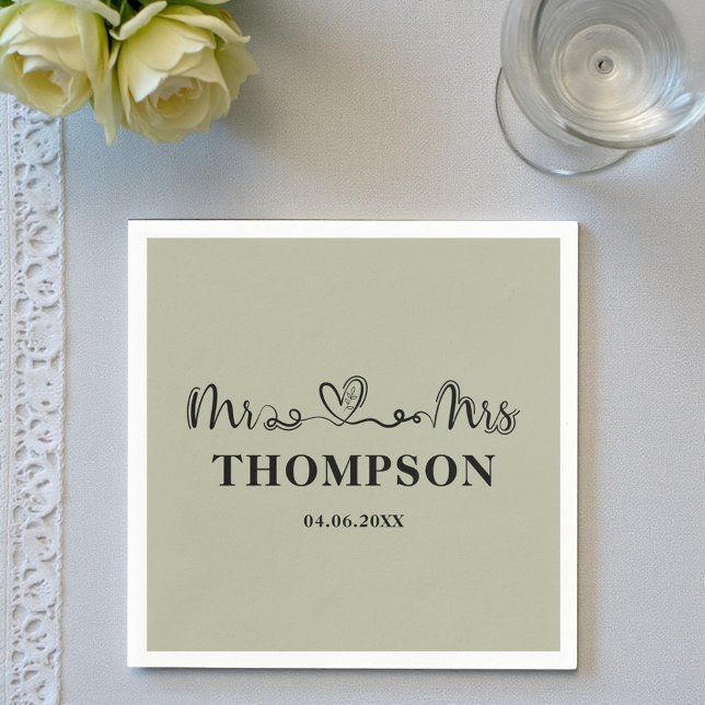 Mr and Mrs Elegant Simple | Cement Grey Serviette (Von Creator hochgeladen)