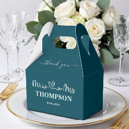 Mr and Mrs Elegant Simple | Deep Teal Geschenkschachtel