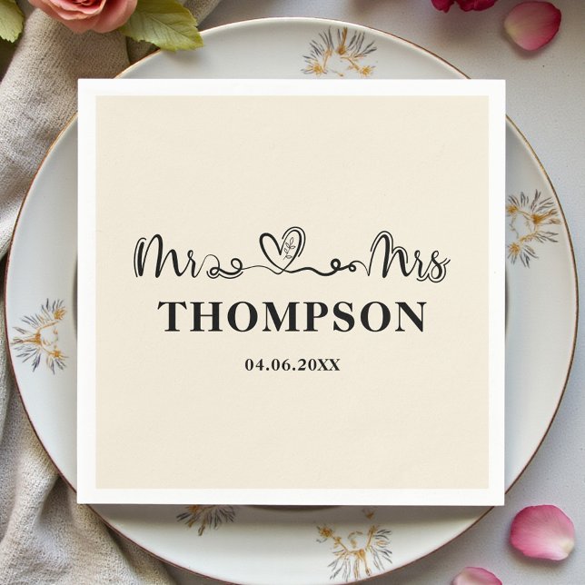 Mr and Mrs Elegant Simple | Natural White Serviette (Von Creator hochgeladen)