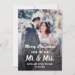 Mr. And Mrs First Christmas New Custom Foto Feiertagskarte