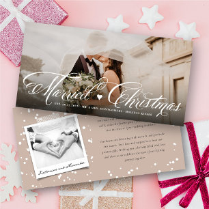 Mr. and Mrs. First Verheiratet Christmas Foto Wedd Feiertagskarte