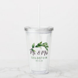 Mr. and Mrs Foliage Personalisiert Date Acryltrinkbecher