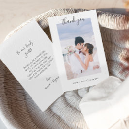 Mr. and Mrs. Foto Wedding Danke Foil Card