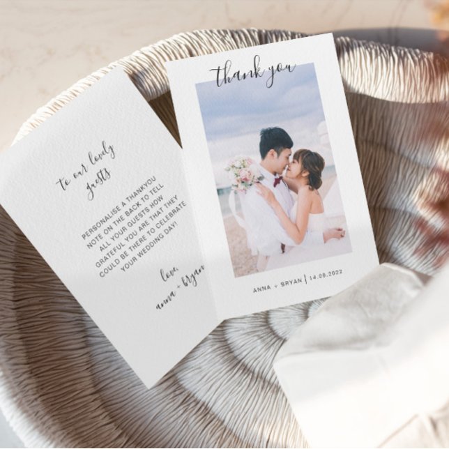 Mr. and Mrs. Foto Wedding Danke Foil Card (thank you invitation, wedding card photo, wedding photo, photo collage, personalized photo)