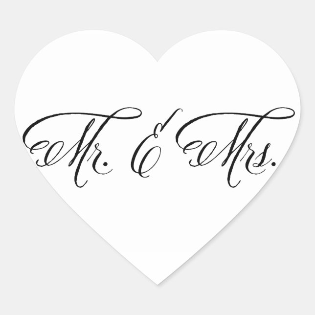 Mr. and Mrs. Herz-Aufkleber (Vorderseite)